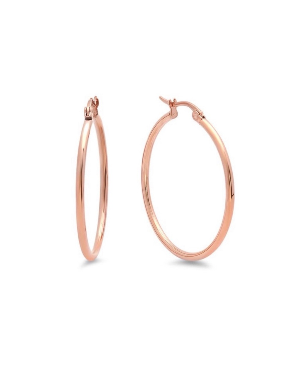 NWT 18KGP Rose Gold 40mm / 1.5 in Hoop Earrings